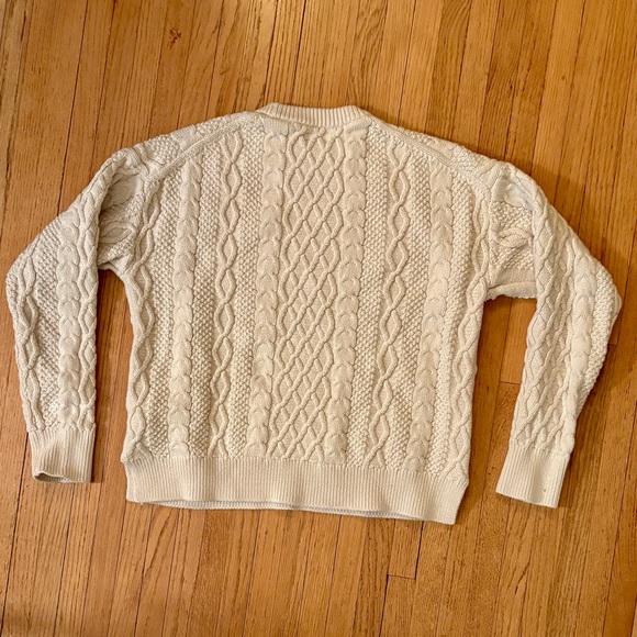 J. Crew women’s fisherman cable sweater-L - Picture 2 of 4
